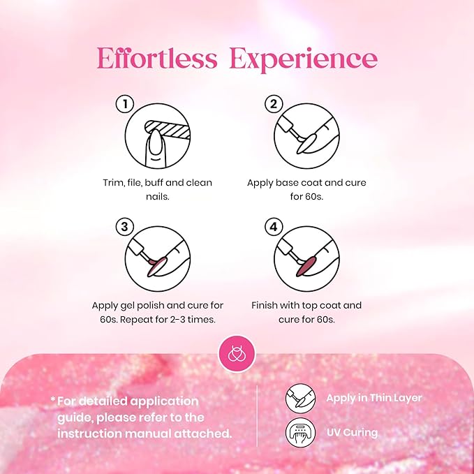 Beetles Purple Gel Nail Polish Set, 6 Colors Nude Deep Purple Pink Glitter Gel Polish Confetti Collection Soak Off Uv Led Nail Art Manicure Kit Gifts for Women