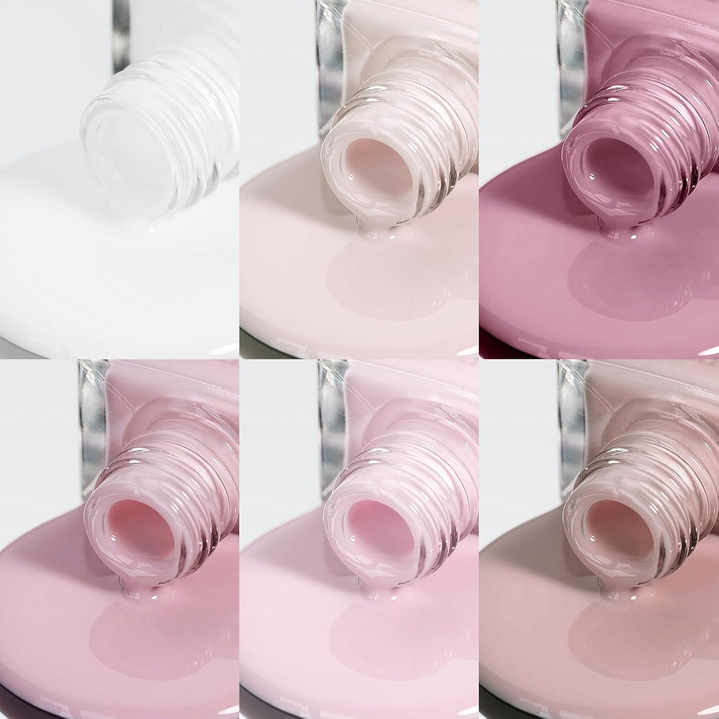 Nude Nail Polish Set,6 Colors Quick Dry Regular Natural Nail Polish White Light Pink Winter Neutral Color Fingernail Polish Nail Lacquer High Glossy Nail Manicure DIY Salon Gift for Women Girl