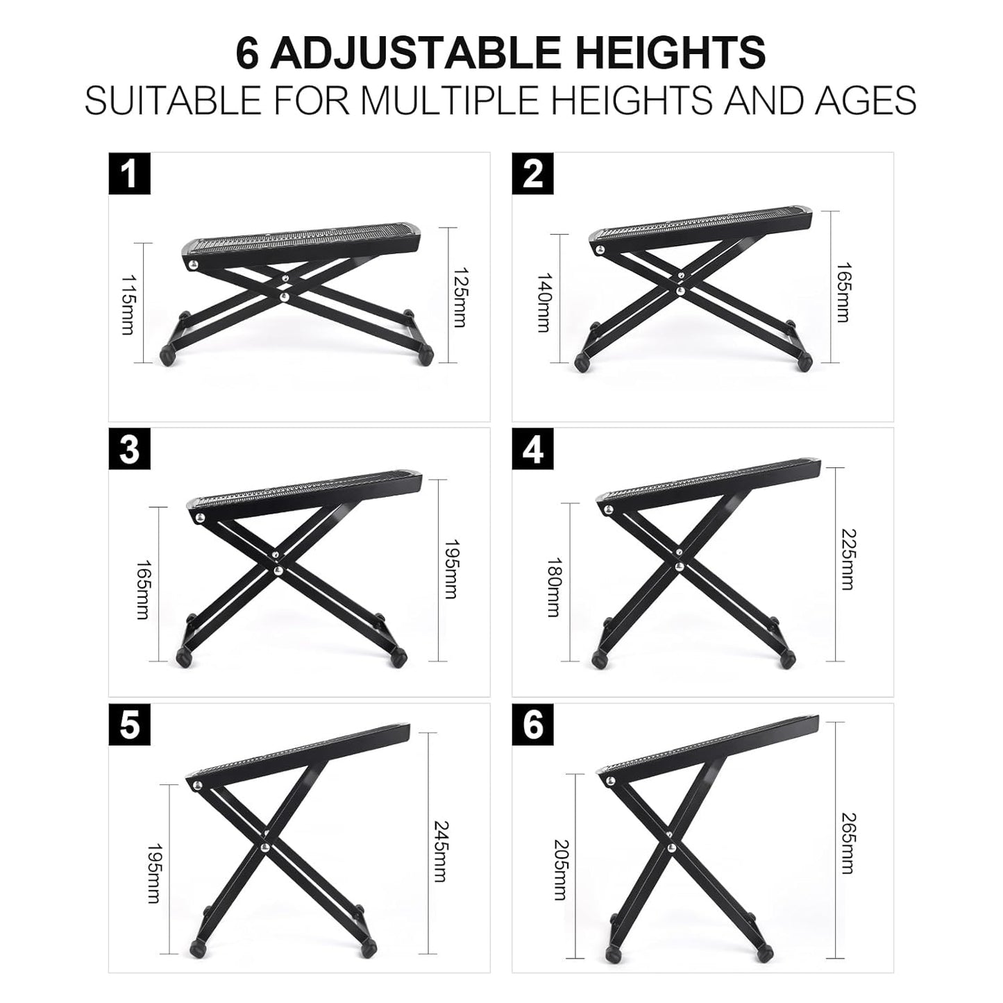 Pedicure Foot Rest Kit 6 Adjustable Heights Foot Stand for Pedicure Non-Slip Foldable Pedicure Stand for Easy at Home No More Bending or Stretching Pedicure Stool with Silicone Toe Separator