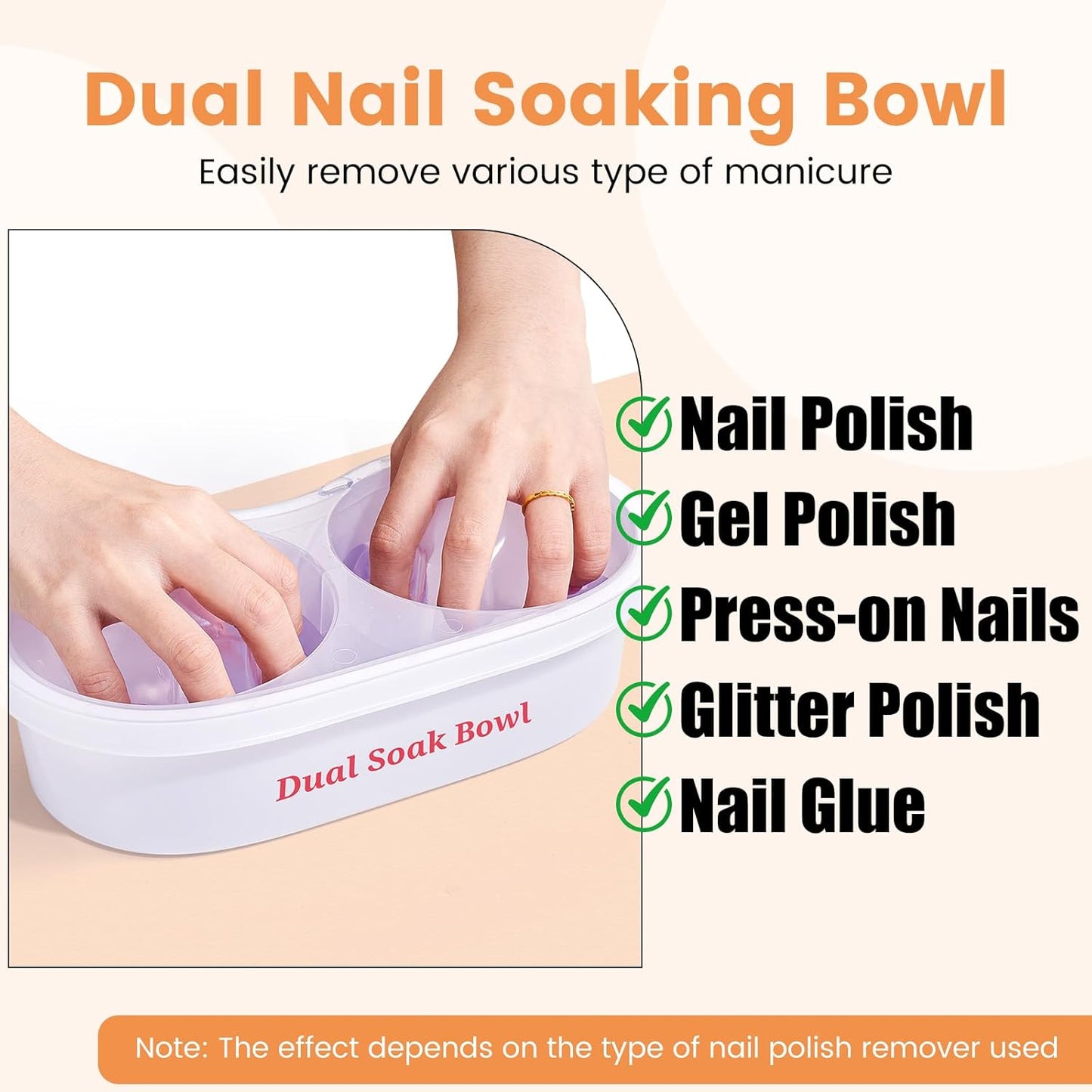 Dual Nail Soaking Bowl Acetone Proof: Nail Polish Acrylic Nail Remover Soak Off Bowl- Dip Powder Remover Manicure Bowl for Salon Home Use (D1-White)