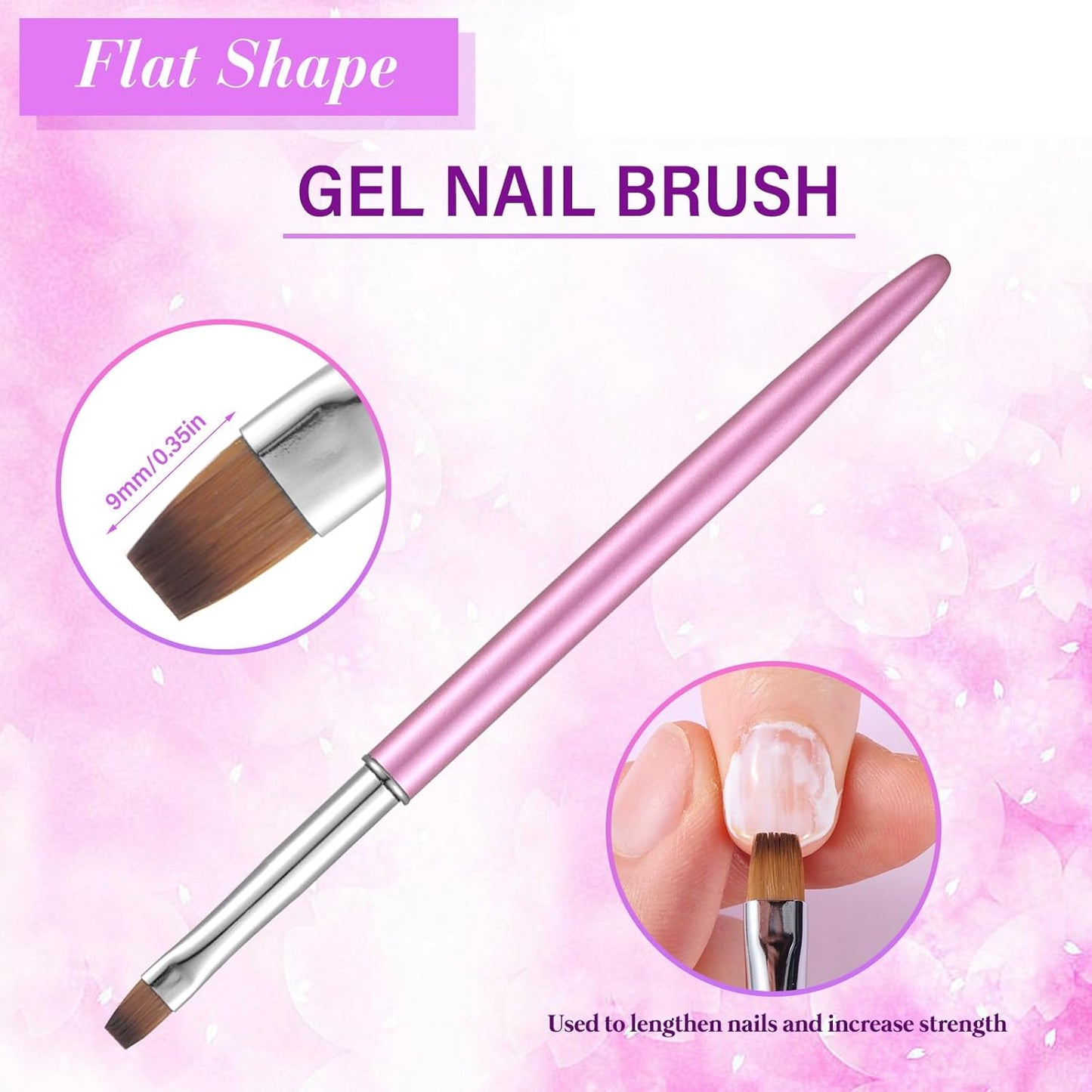 Metal Purple Nail Art Clean Up Brushes for Cleaning Polish Mistakes on the Cuticles, Acetone Resistant Nail Brush, Fingernail Cleaning Brushes for Nail Art and Designs (Round&flat&Bevel)