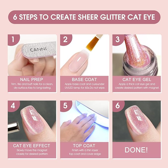 CANNI 8 Pcs 9 ML Glitter Gel Nail Polish Set, Shimmer Sparkly Gold Blue Yellow Purple Green Colors Gel Polish Kit Soak Off Led Manicure Salon DIY Gifts