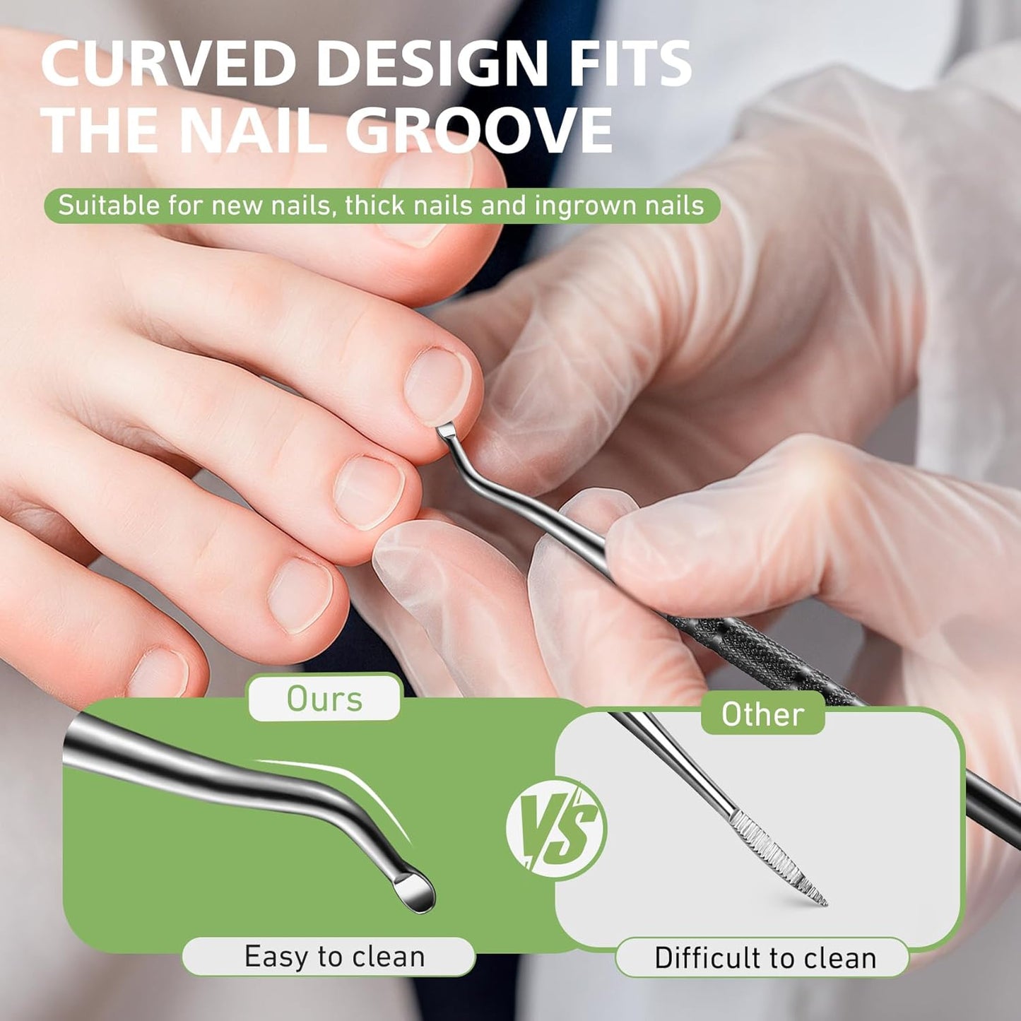 BALUCA Toenail File for Thick Nails & Ingrown Relief | Heavy Duty Metal Emery Board with Toenail Lifter for Seniors, Coarse Grit & Durable Stainless Steel Design (Black, 1.0, Count, 180/240 Grit)