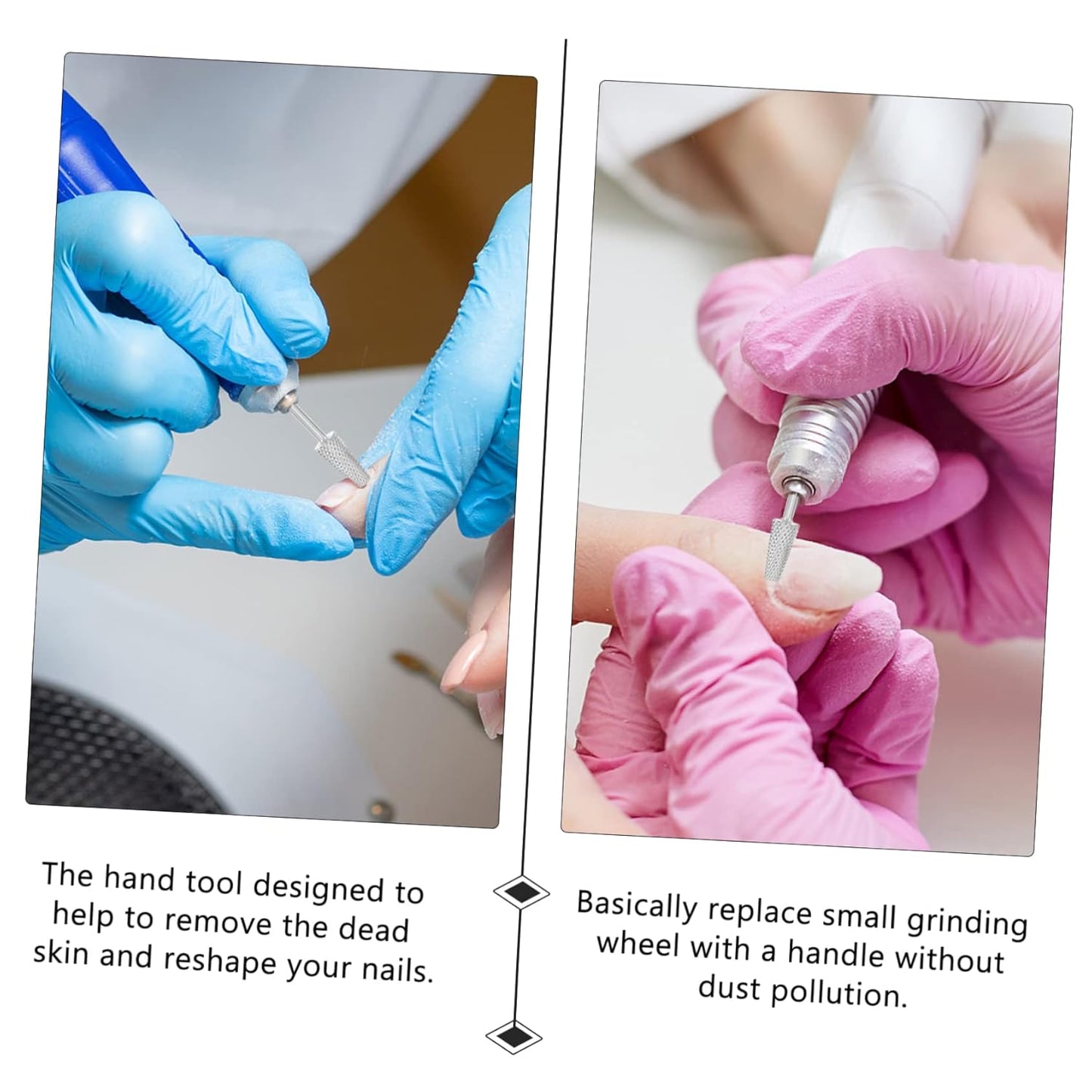 minkissy 2pcs Nail Art Polishing Grinding Head Tungsten Carbide Nail Bits for Manicure Supplies Compact for Home and Salon Use for Grinding Shaping and Removing Dead Skin