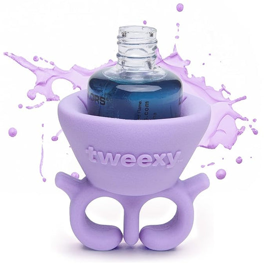 tweexy Wearable Nail Polish Holder Ring - Nail Polish Bottle Holder for Easy Application | Perfect for Fingernail Painting, Manicure & Pedicure | Nail Polish Accessories (Lilac Dreams)