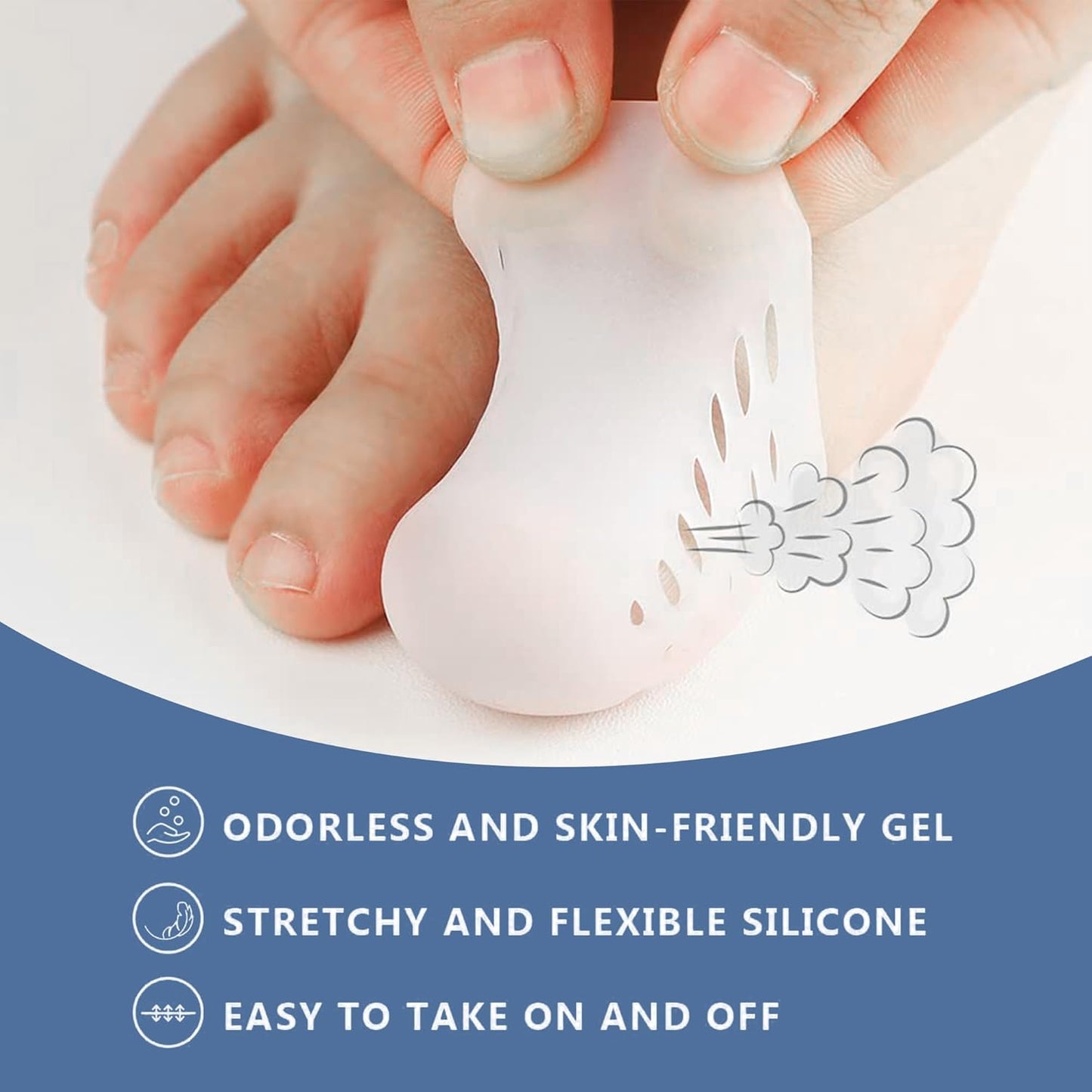 8 Pairs Big Toe Protector Gel Hammer Toe Cap Silicone Toe Cover Sleeves with Holes Breathable Toe Sleeves for Blisters Corns Ingrown Toenails Reduce Friction Calluses