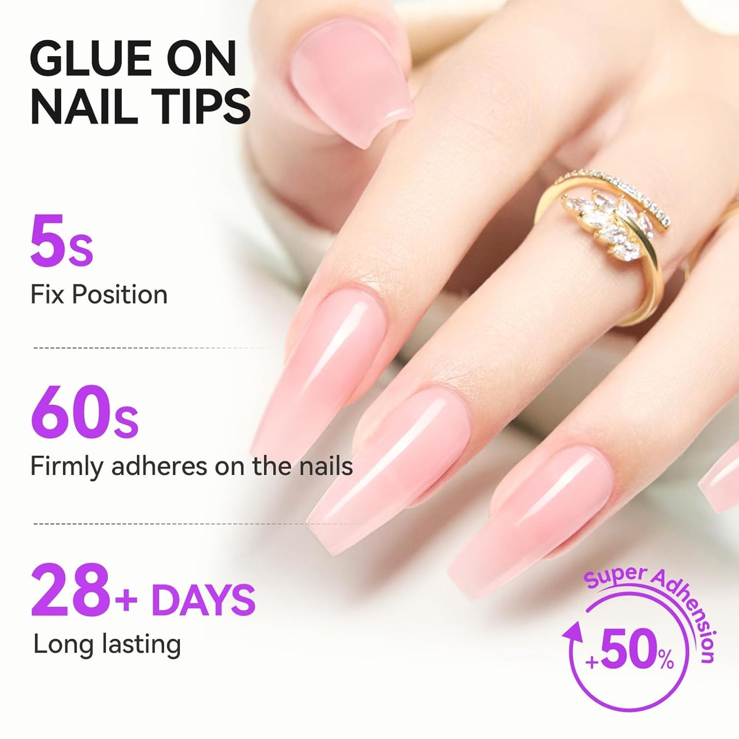 Gelike EC Pro Nail Glue & Strengthener: Nude 6-in-1 Nail Adhesive for Repair - Strengthening & Protein Repair - Perfect for Home & Salon Use 11546 - UV Needed