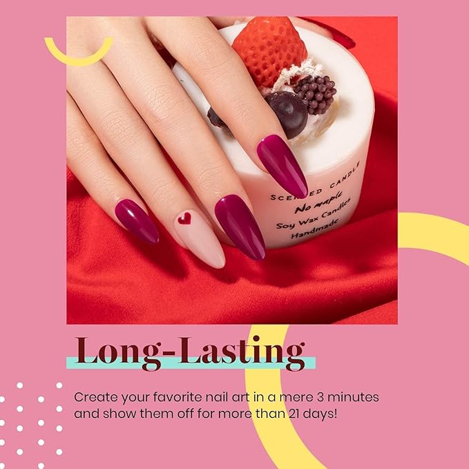 Beetles Burgundy Red Gel Polish-15ml Burgundy Dark Red Gel Nail Polish UV LED Nail Lamp DIY Wine Fall Color Nail Art Design Gift for Women