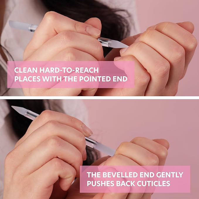 BONA FIDE BEAUTY Glass Cuticle Pusher, 1-Pieces Blue Gentle Czech Manicure Stick for Remover, Long-Lasting and Double-Sided Reusable Glass Stick