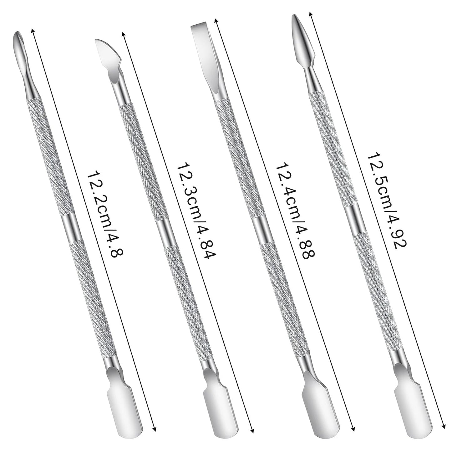 8 Pcs Nail Cuticle Pusher Professional Cuticle Peeler Scraper Stainless Gel Nail Polish Remover Durable Pedicure Manicure Tools Nails Cleaner Cuticles Care for Fingernails Toenails