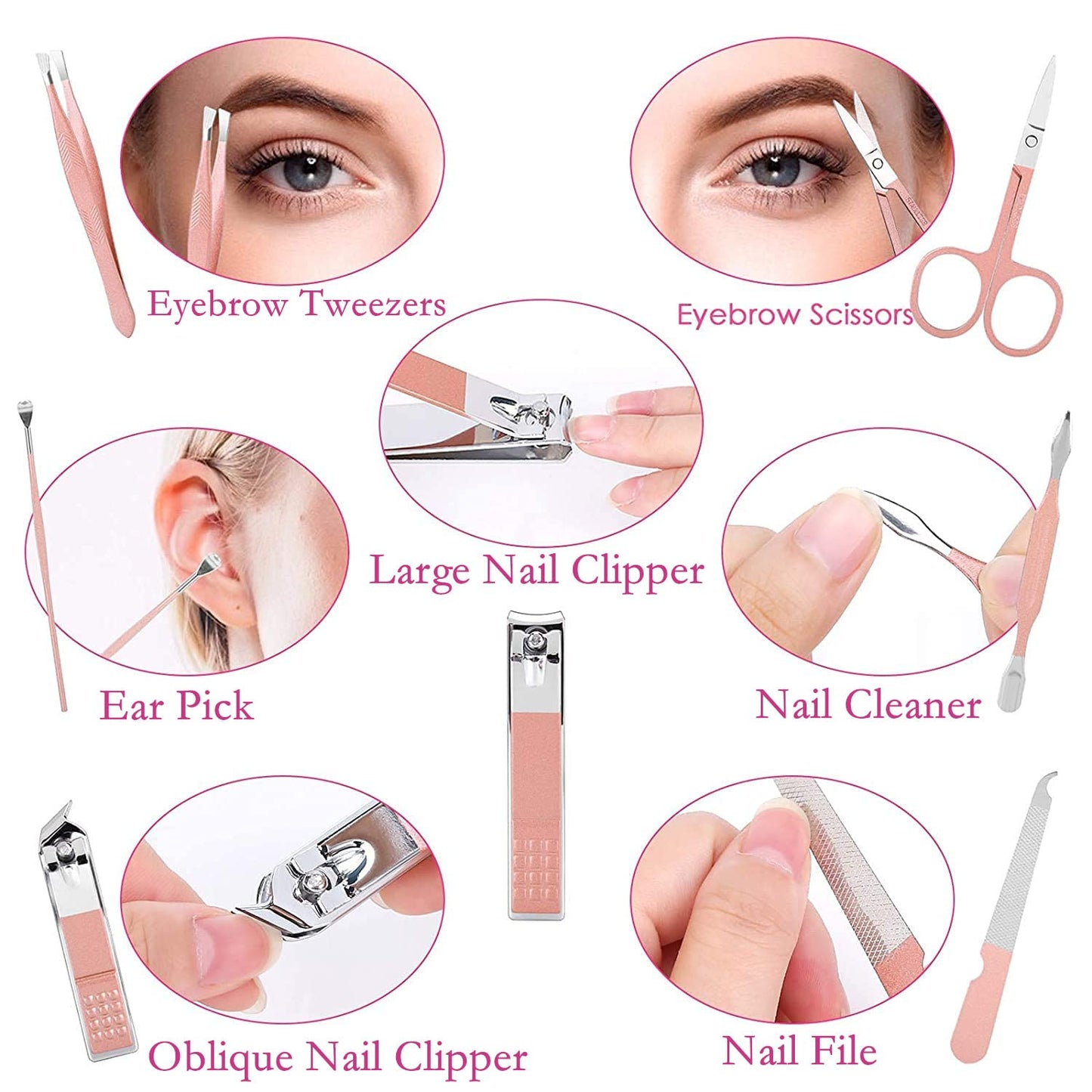 Manicure Set Women Nail Clippers Set Nail kit Manicure Pedicure Kits Professional Grooming Kit Nail Care Gift for Women Nail Sets Ultra Sharp Suitable for Home Travel Foot Hand Care Tools