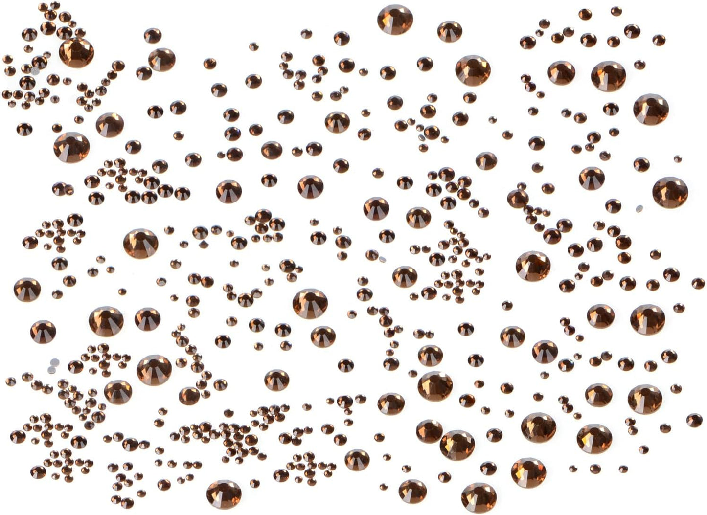 Bymitel 5000 Pieces 6 Mixed Sizes Glue Fix on Glass Rhinestones Round Crystal Gems Flatback for DIY Jewelry Making with one Picking Pen(6-Sizes 5000PCS, Smoked Topaz)