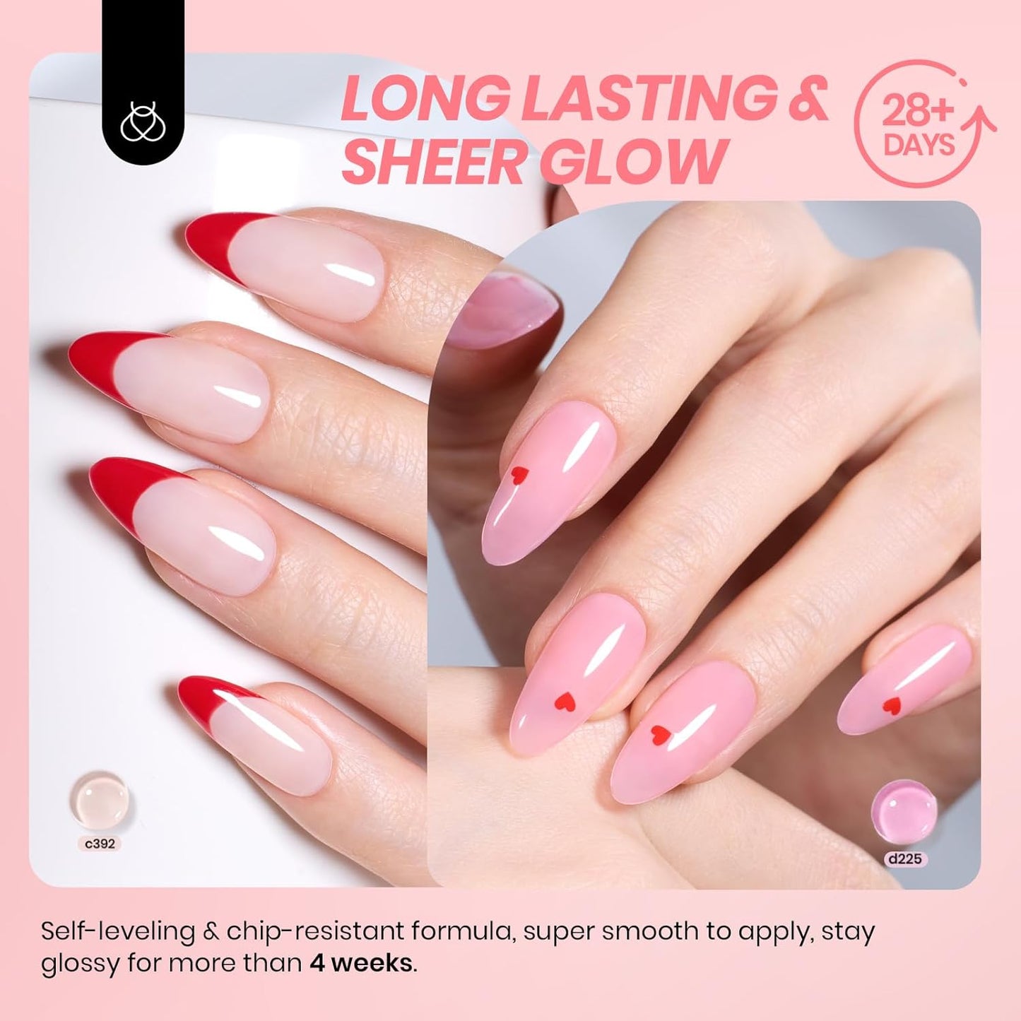 Beetles Nude Gel Nail Polish Set - 6 Colors Nude Pink Jelly Gel Polish Kit Neutral Shimmer Translucent Sheer Gel Soak off Uv Nail Concealer French Nail Art Manicure Gift for Women