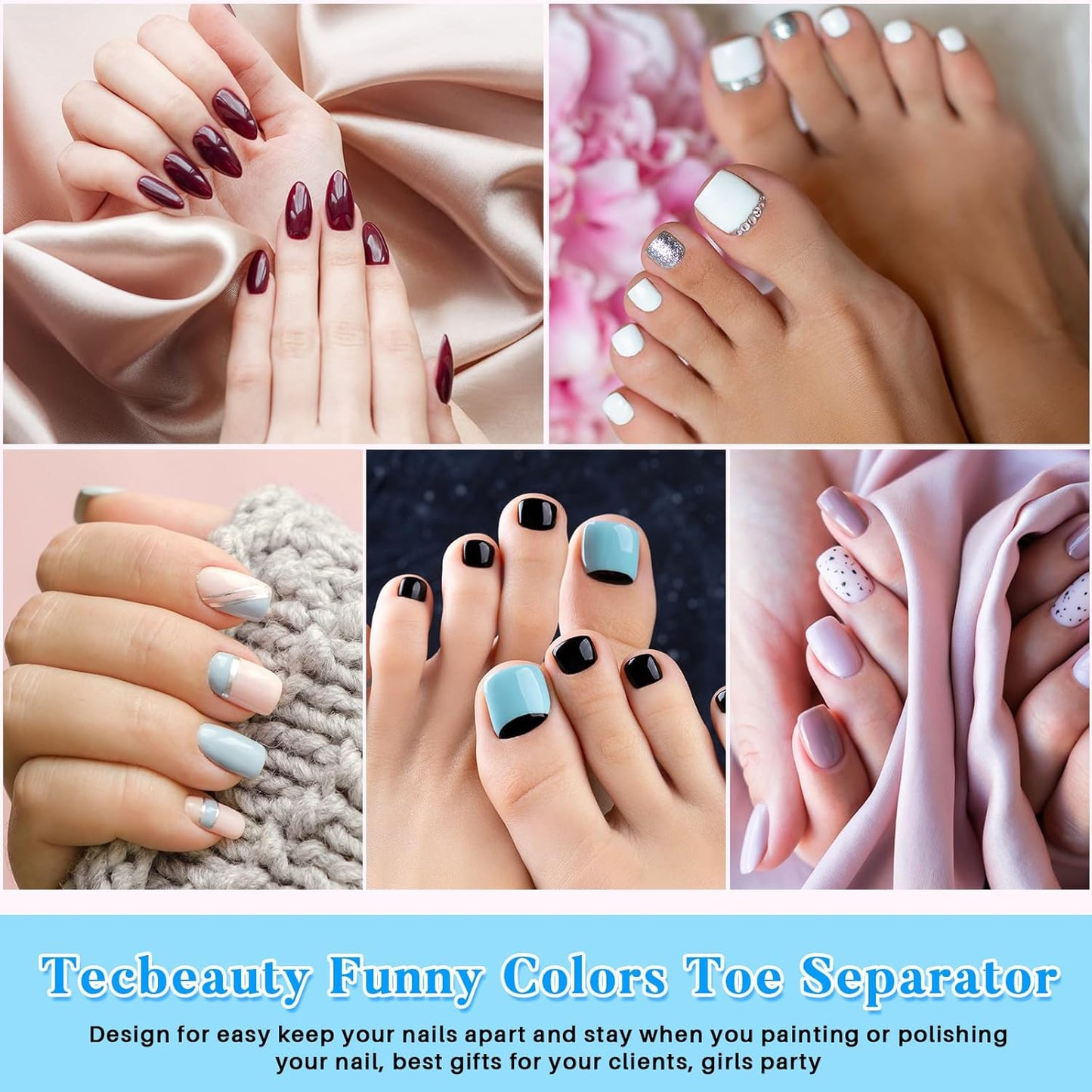 300 Pairs Disposable Pedicure Slippers and Toe Separators Kit Include 80 Disposable Foam Pedicure Flip Flops 220 Pairs Toe Separators for Women Nail Spa