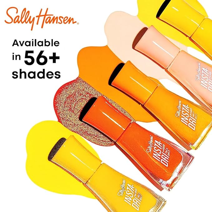 Sally Hansen Insta-Dri Nail Polish | Quick Dry, Long Lasting, Streak-Free Shine | Opaque, Shimmery | 760 Bee Proud | Bright Sunflower Yellow Nail Color