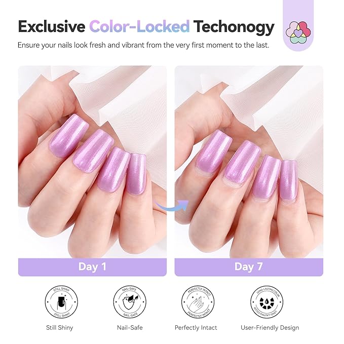SAVILAND Color Artistry Nail Polish Set : 6 Summer Shimmer Pearl Pink Purple White Mermaid Fingernail Polish, Quick Dry Nail Polish Non Gel Long Lasting DIY Manicure for Finer Toe Nail Art Lover