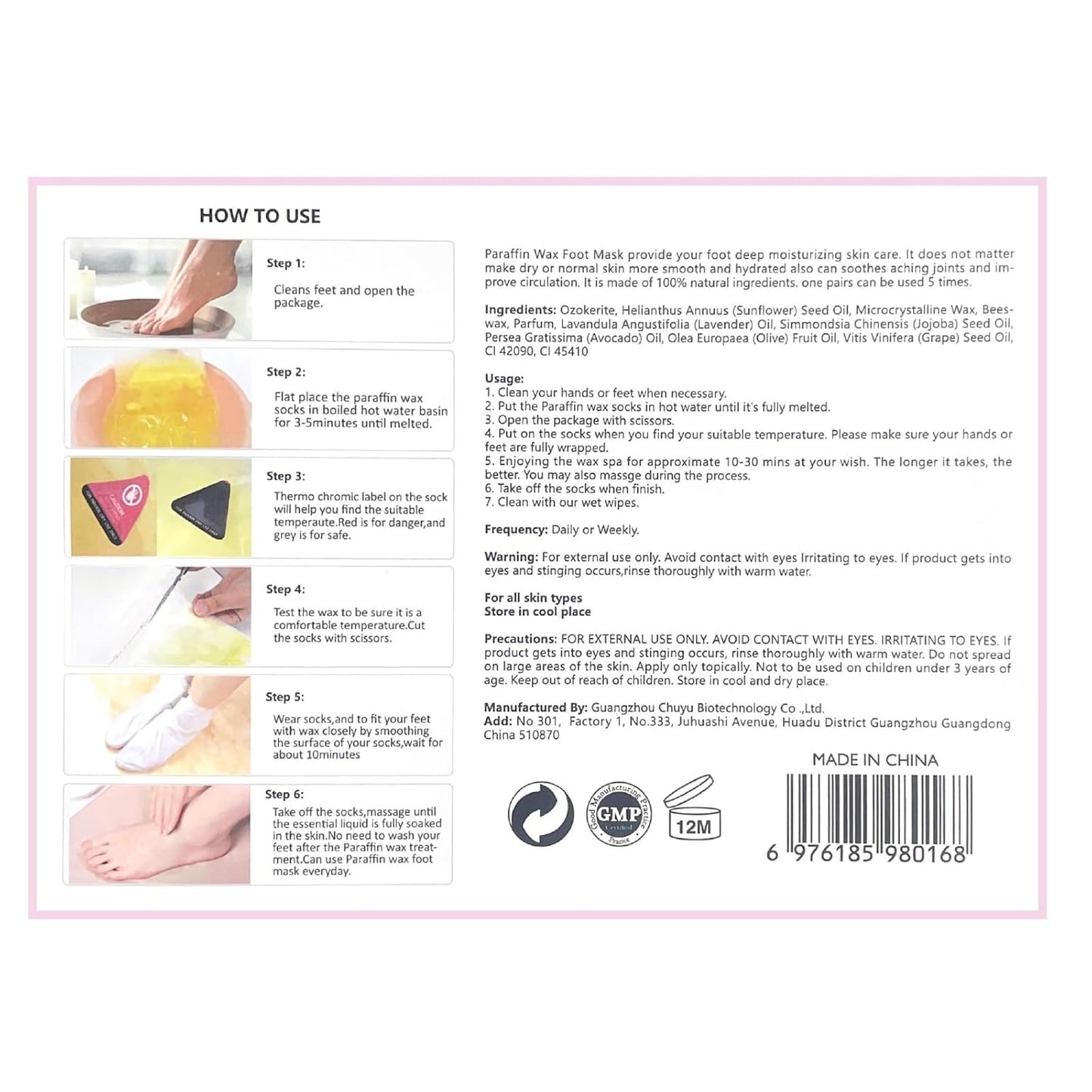 10-Minute Paraffin Hand & Foot Treatments, Self Contained Paraffin Wax Gloves and Booties Set for Intensive Hydration at Home (Lavender)