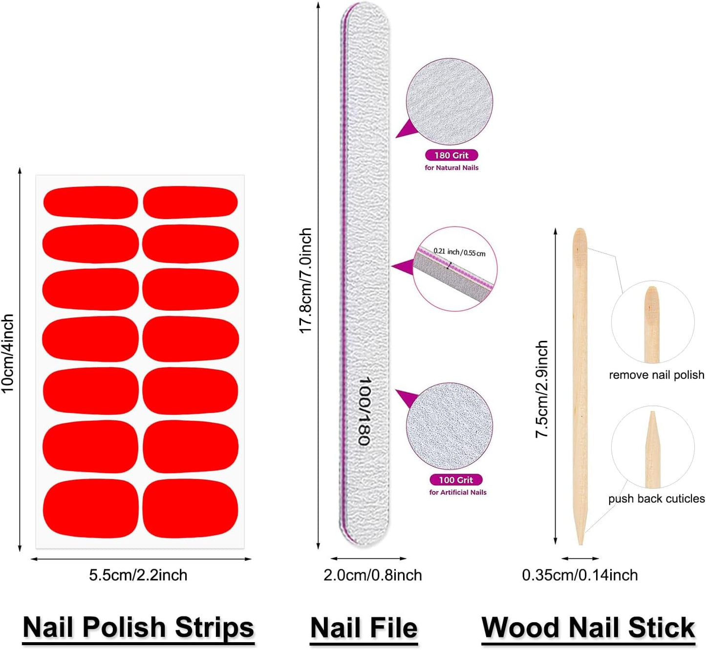 DANNEASY 16 Sheets Nail Polish Strips for Women Girl Marble&Fluorescence Nail Polish Stickers Full Nail Wraps Gel Nail Strips Self Adhesive Manicure Design Sticker Nails with File, Cuticle Stick