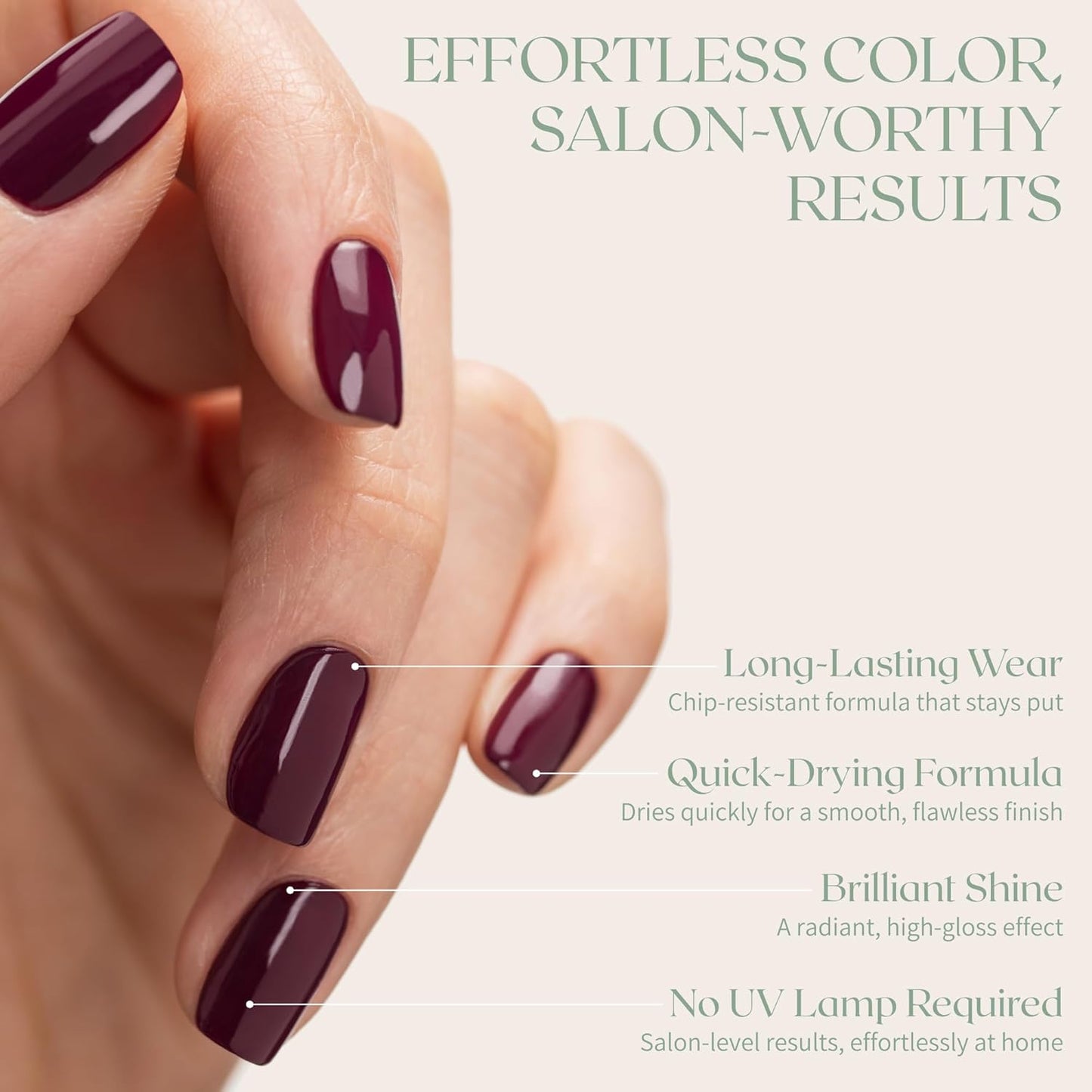 Breathable Premium Long Lasting Nail Polish (Dark Fuchsia) - Vegan & Toxin-Free