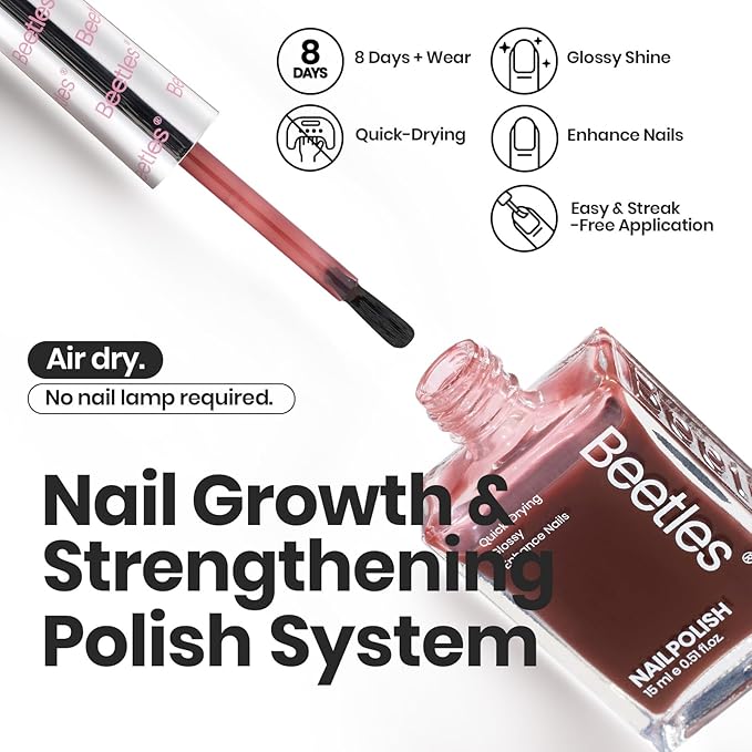 Beetles Jelly Nail Polish Set, 6 Colors Sheer Pink Nail Polish Long Lasting & Quick Dry Clear Jelly for Christmas Women, Pink Nail Strengthener Polish for Salon DIY Manicure Set