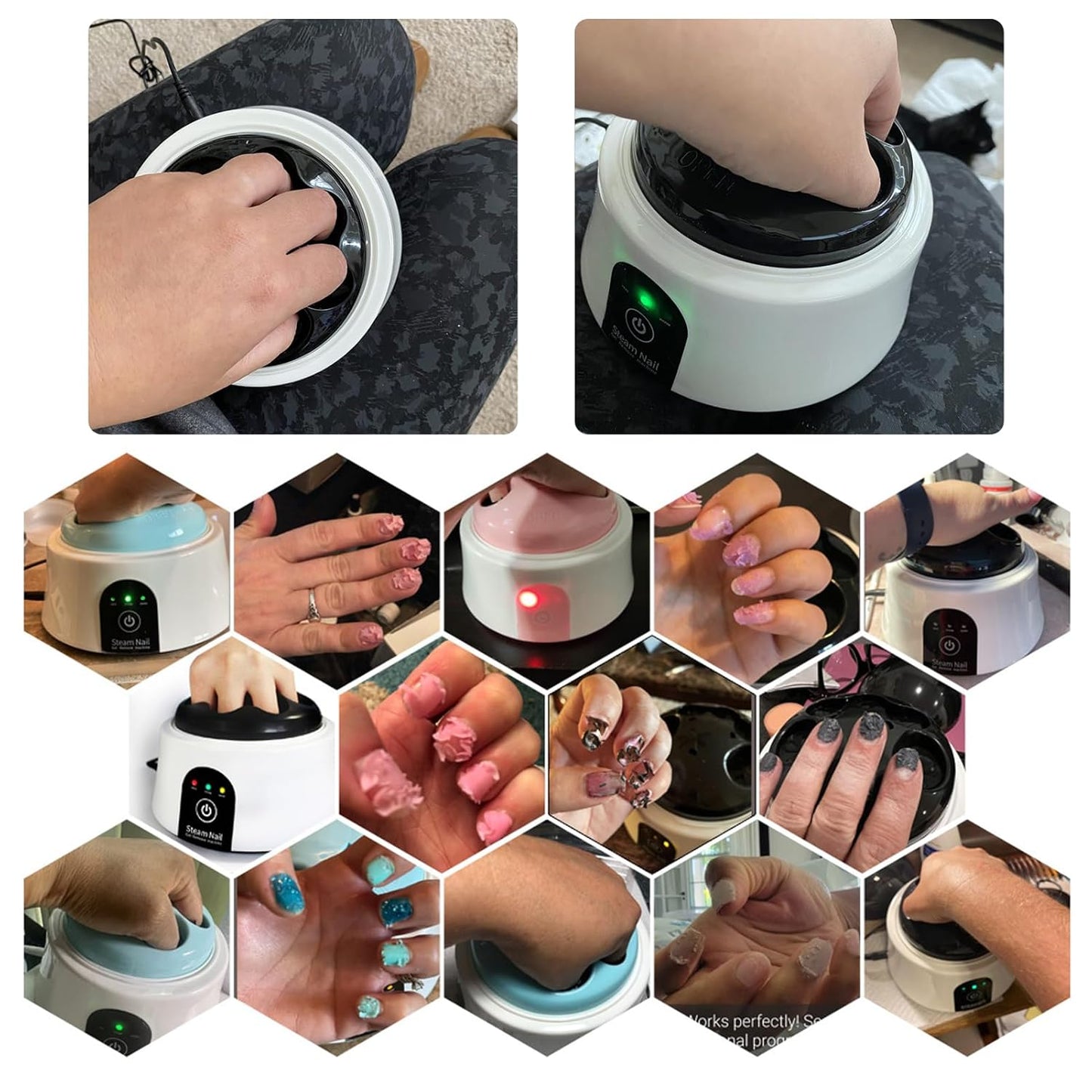 Nail Soaking Bowl, Electric Soak off Bowl Manicure Soaker for Gel Nail Polish Remover, Acrylic Nails, Dip Powder Removal, Blue