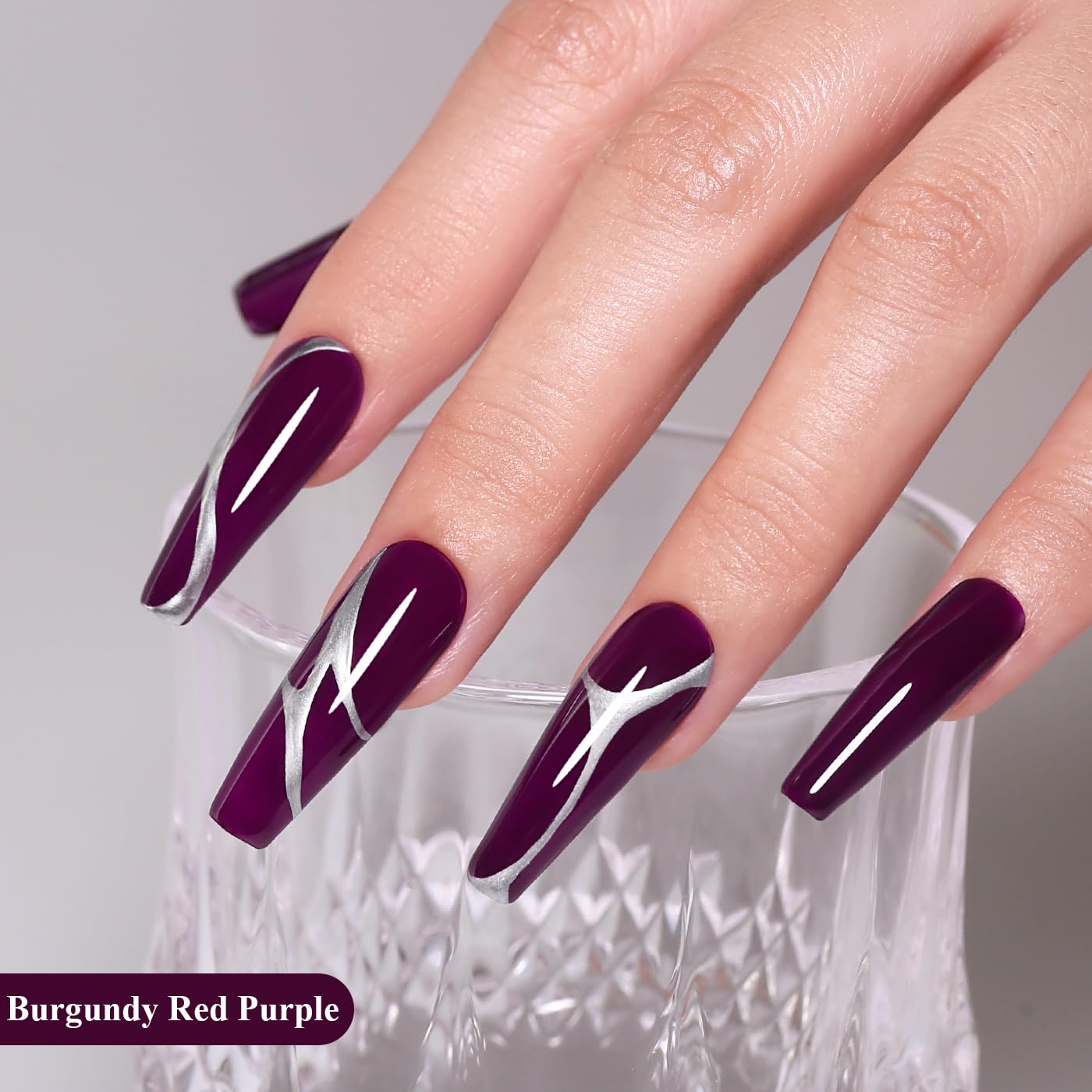 Imtiti Burgundy Gel Nail Polish, Burgundy Red Purple Gel Polish Autumn Winter Soak Off UV LED High Gloss Art Manicure Salon DIY Design 10ML