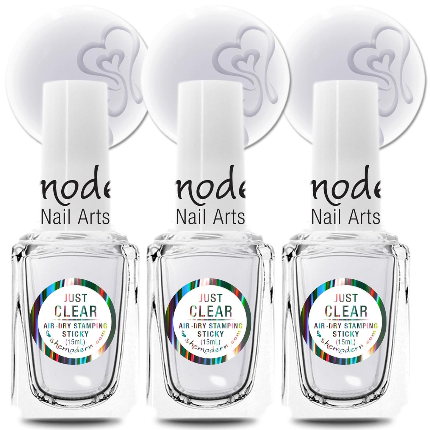 SheModern STICKY CLEAR Stamping Polishes Stamping Polishes (Set of 3) For Nail Art Design Air-Dry Collection. More Transfer Time with Tacky Surface for Easy Adhere of Pigment, Glitter