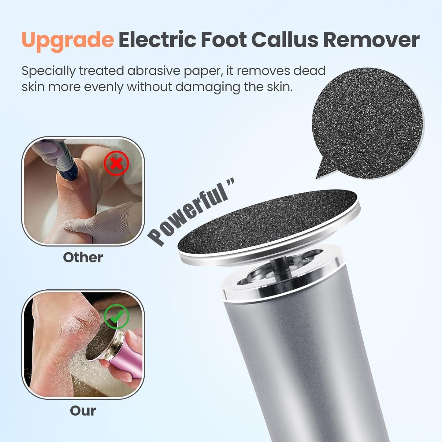 Electric Foot Callus Remover with 36 in 1 Pedicure Kit | Adjustable Speed | Mini Portable | 60 Pcs Sandpaper Discs | Professional Electric Callus Remover for Feet for Dead Skin and Calluses