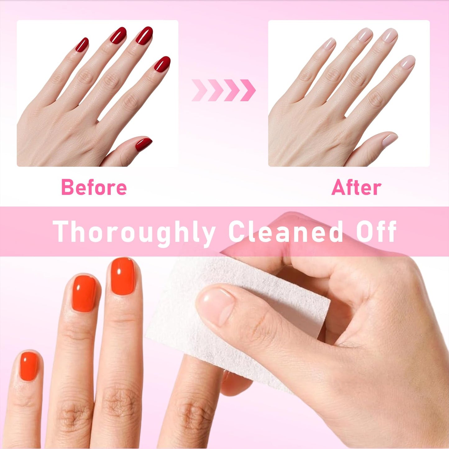 Push-On Nail Polish Remover, Multi-Purpose Nail Cleanser, Pump Bottle Design, Low Odor, Eco-Friendly Formula, Effortless 30-Second Removal for Regular Polish 160ml (Surface Cleanser)