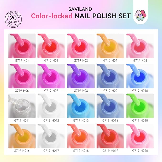 SAVILAND Color Artistry Nail Polish Set: 20+3 5ml Quick Dry Pastel Regular Nail Polish Kit Spring Summer Fingernail Polish Bulk with Base Glossy & Matte Top Polish Coat Nail Art Women Gift