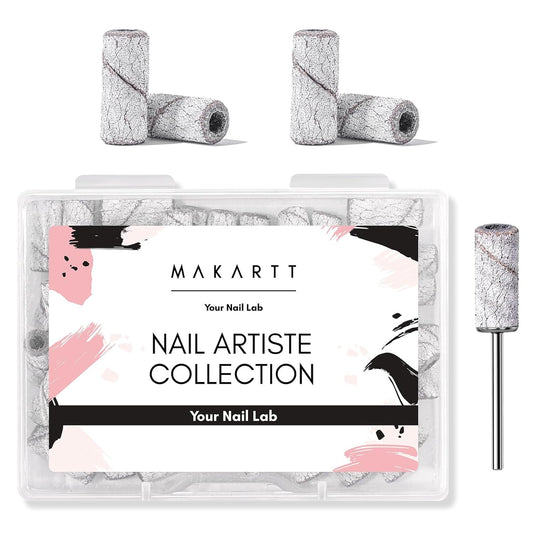 Makartt Sanding Bands for Nail Drill:50 Pcs Small Nail Sanding Files With 2025 Upgrade Design 3.1mm Mandrel Bits,180 Medium Grits (White, #180)