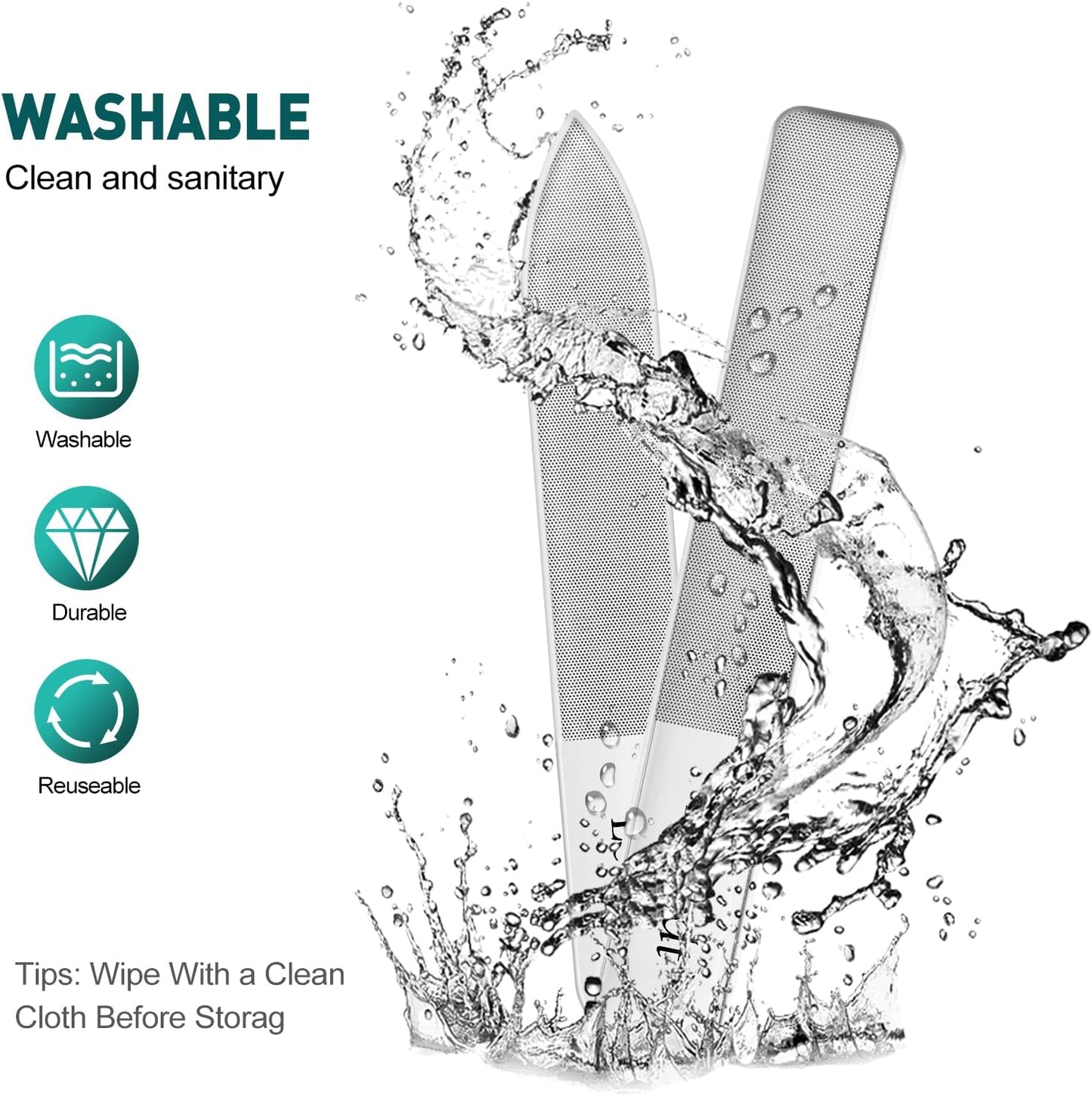 Glass Nail Shiner,Upgrade Nano Glass Nail Files &Nail Buffers Polisher Professional Crystal Manicure Tools Kit for Natural Nail, Great for Home Salon or Travel Use