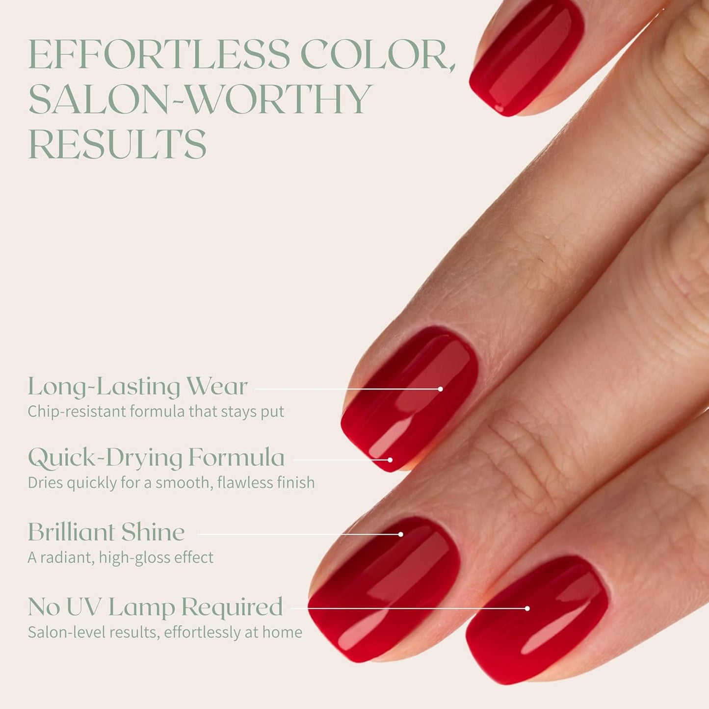 Breathable Premium Long Lasting Nail Polish (Poppy Red) - Vegan & Toxin-Free