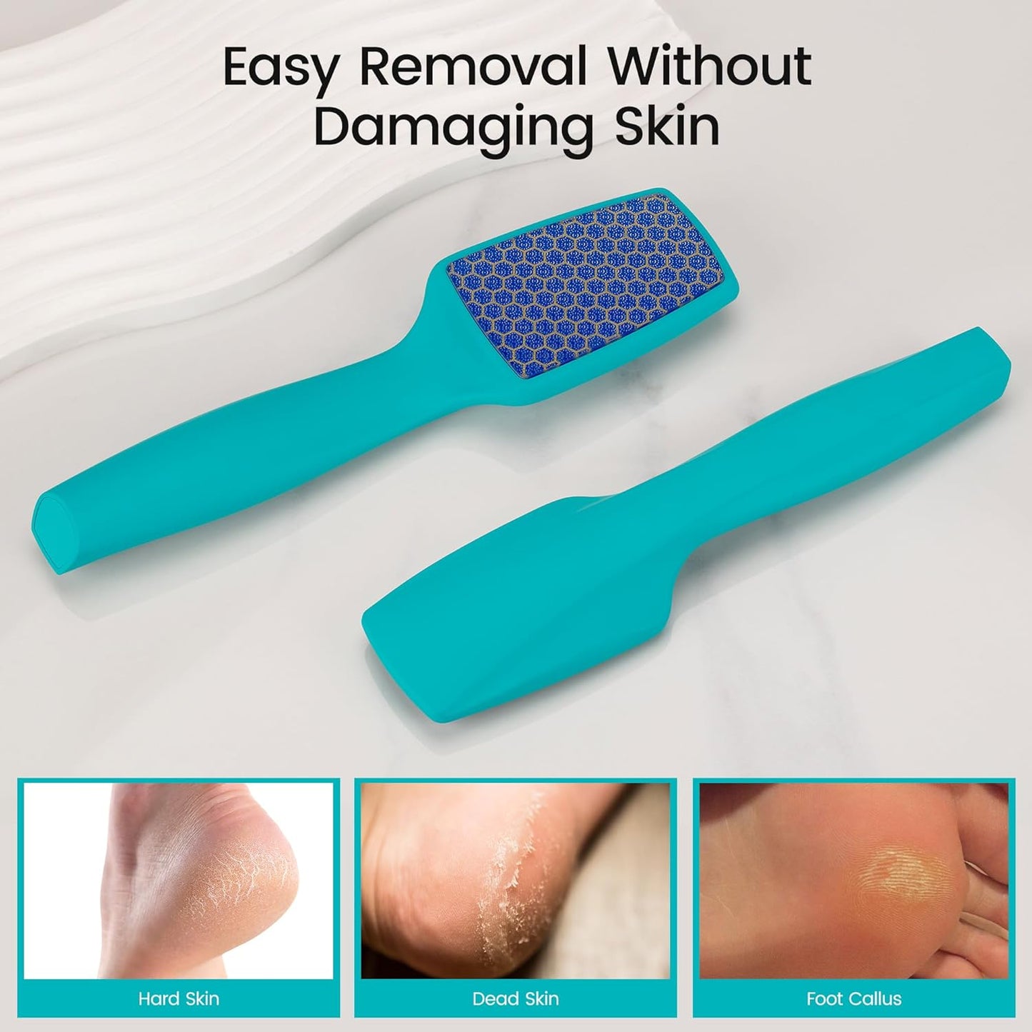 YTD likomey Hard Skin Remover Nano Glass Foot File,1 Pcs Super Durable Foot Scrubber,for Wet or Dry Feet Callus Dead Skin Pedicure Hygienic Remover Tool,Soft Smooth Feet-Peacock Blue