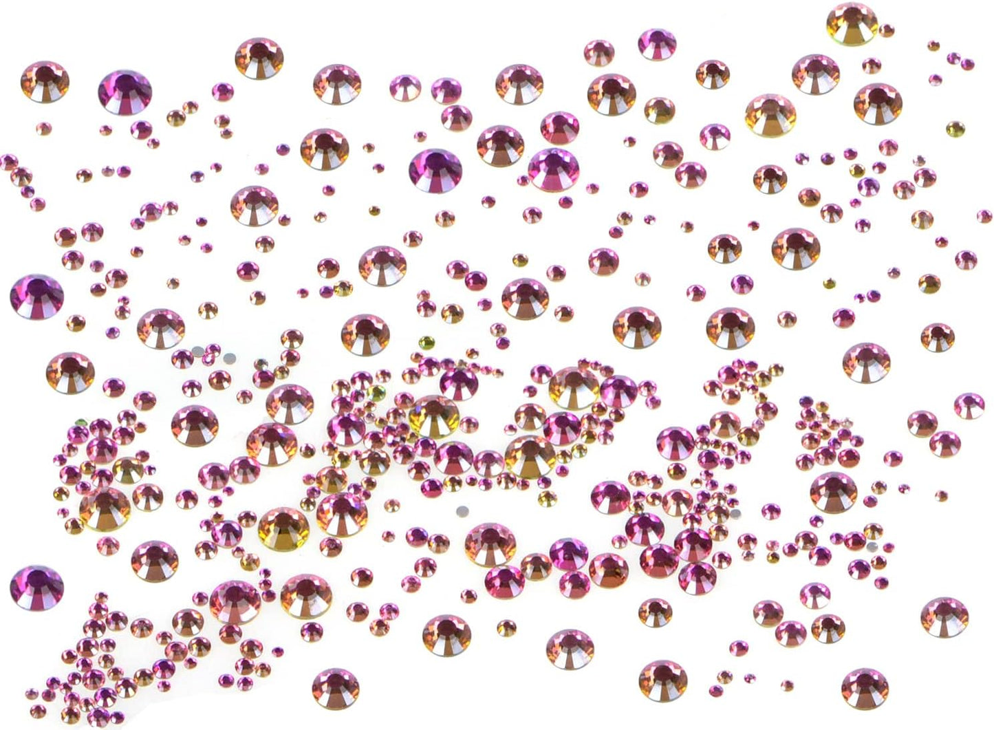 5000Pcs Art Nail Rhinestones Non Hotfix Non-Magnetic Glue Fix Round Crystals Glass Flatback for DIY Jewelry Making with one Picking Pen (6-Sizes 5000PCS, Golden Rose)