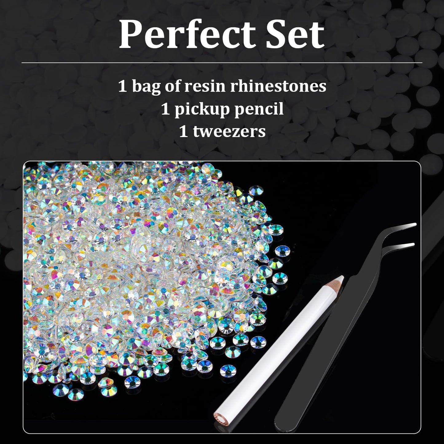8000pcs 3mm Resin Rhinestones Bulk, Transparent AB Flatback Round Jelly Rhinestones Bedazzling Non Hotfix Crystal Gems Large Quantity Wholesale for DIY Crafts Clothes Tumblers Face Makeup Manicure