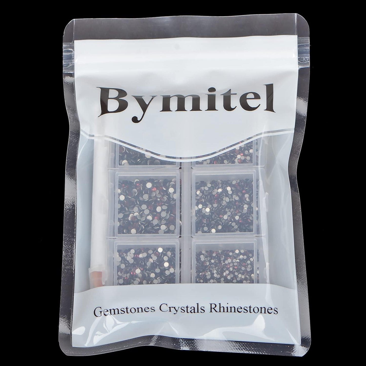 Bymitel 7200 Pieces 6 Mixed Sizes Glue Fix on Glass Rhinestones Round Crystal Gems Flatback for DIY Jewelry Making with one Picking Pen(6-Sizes 7200PCS, Amethyst)