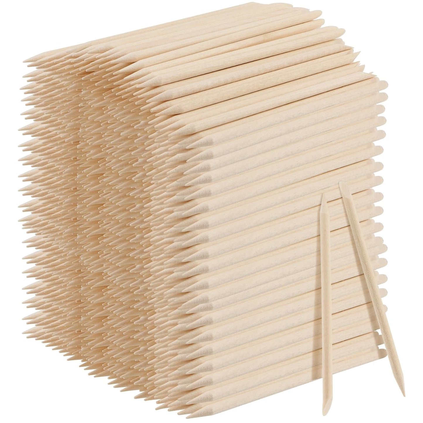 LEXININ 2000pcs 4.5 Inch Orange Wood Nail Sticks, Double Sided Wooden Cuticle Pusher Sticks, Manicure Stick for Nails, Manicure Pedicure