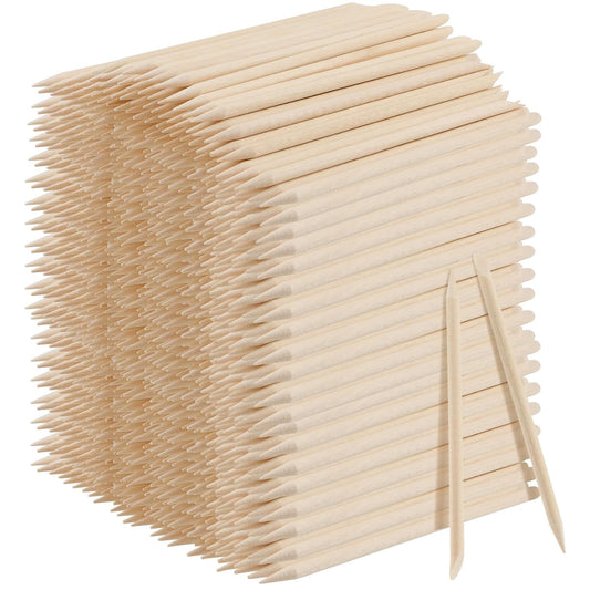 LEXININ 2000pcs 4.5 Inch Orange Wood Nail Sticks, Double Sided Wooden Cuticle Pusher Sticks, Manicure Stick for Nails, Manicure Pedicure