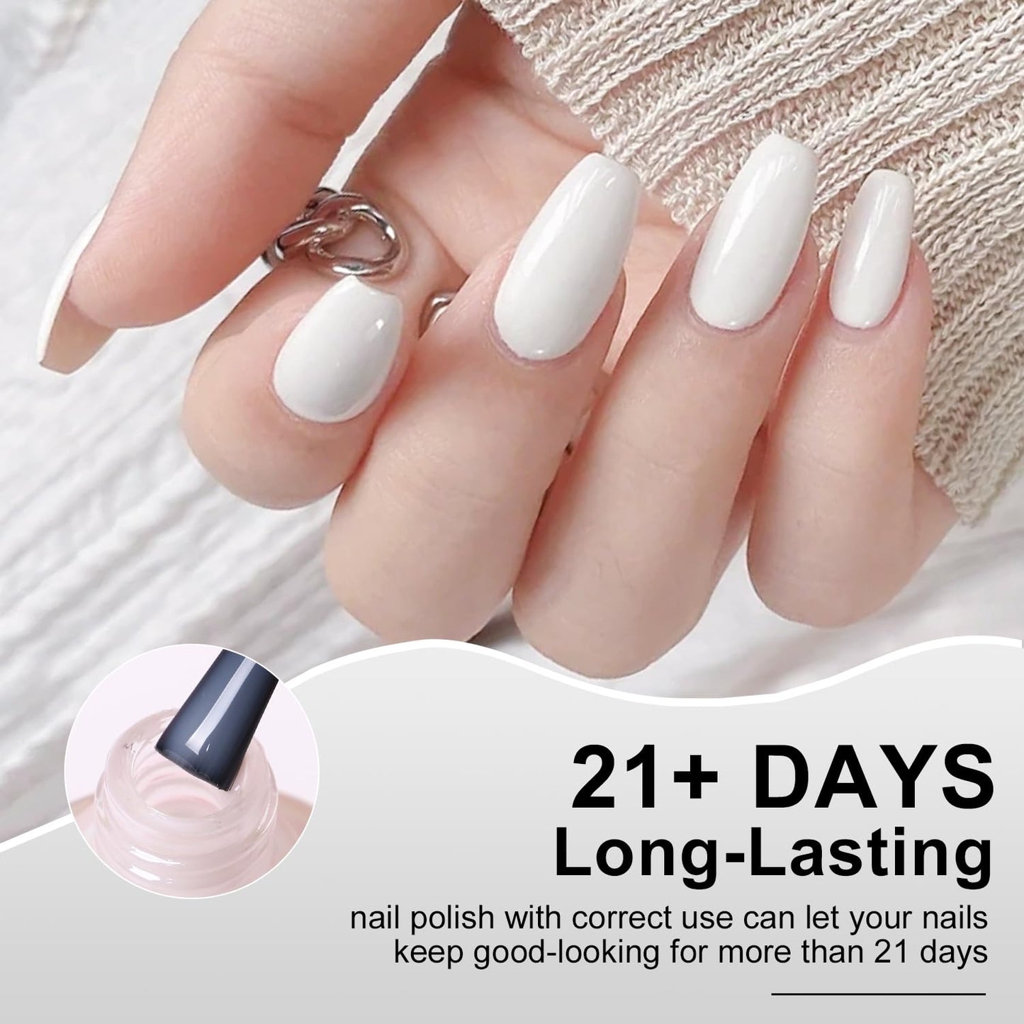 Major Dijit Quick Air Dry Nail Polish White Regular Nail Polish Non UV Gel Hema 0.34 fl oz.