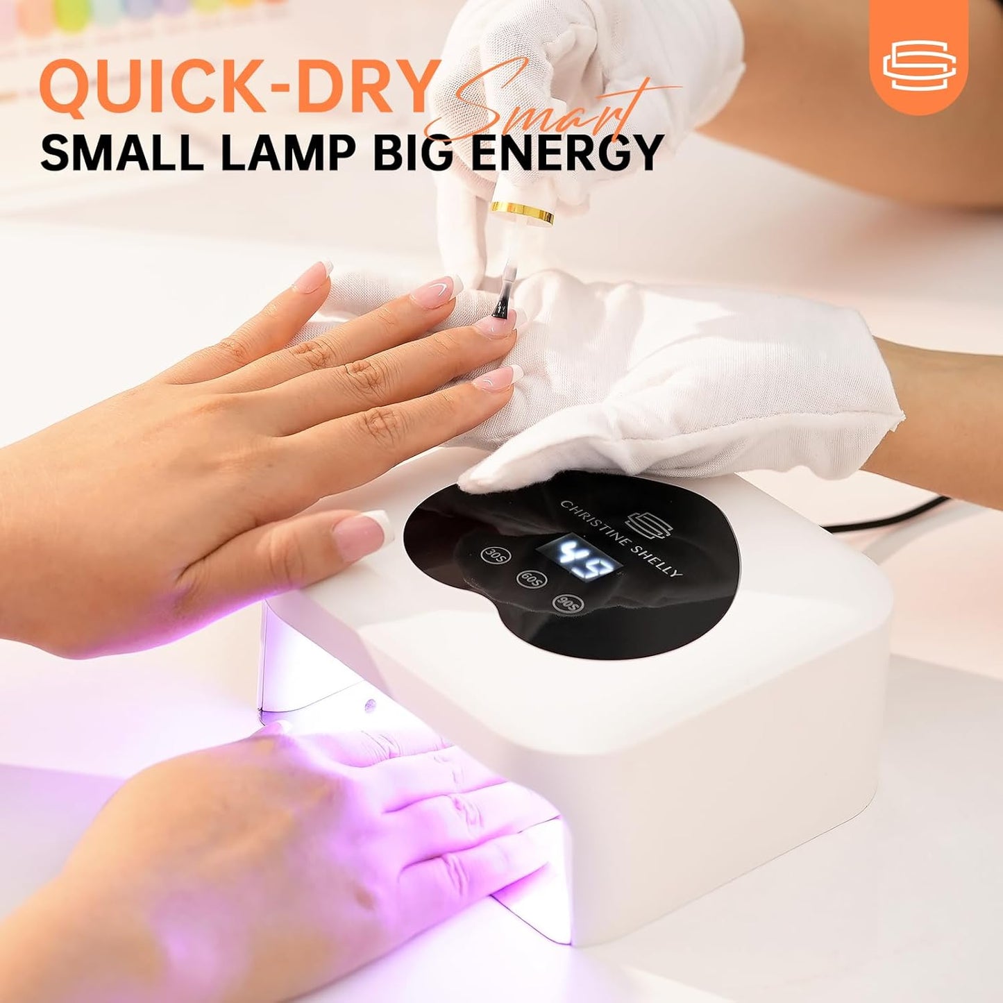 UV Nail Lamp, CHRISTINE SHELLY UV Light for Gel Nails, 48W Plug-in Mini Nail Lamp Nail Dryer with Touch Control Auto Sensor and 3 Timer Settings Nail Light Curing Lamp, Home Nail Art Tools