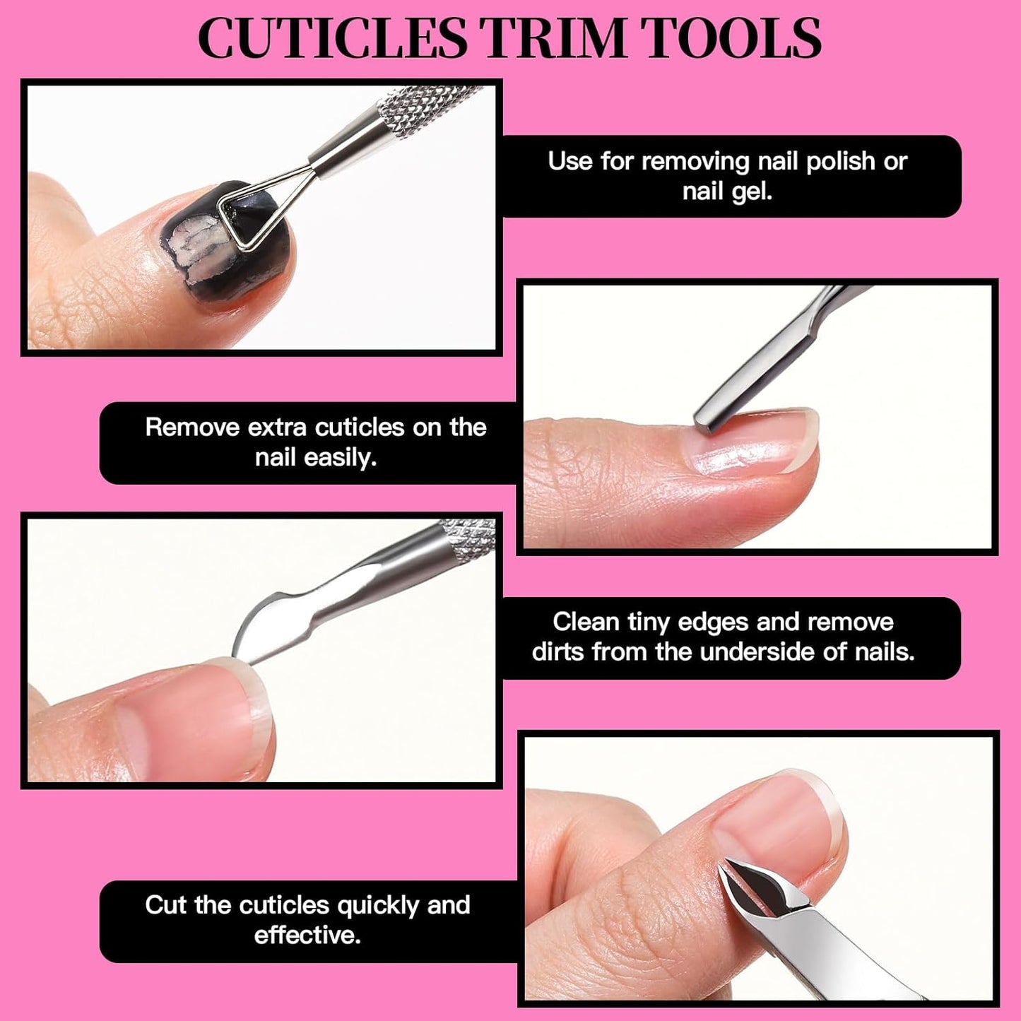 FANDAMEI Nail Care Kit, Nail Files 100/180, Nail Tools, Nail Buffer Block, Cuticle Nippers, Cuticle Trimmer, Cuticle Pusher, Nail Kit, Pedicure & Manicure Tools, Nail Prep Kit, Manicure Kit for Women