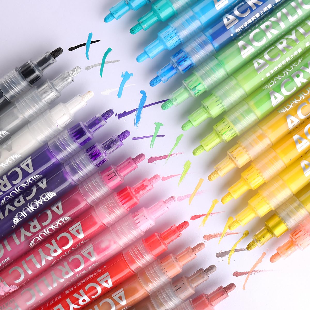 24 Colors Nail Polish Pen Set, Nail Art Pens for Painting, Black White Liner Gel Polish, Dotting French Tips Drawing Liner Brush Pen, Waterproof Acrylic Marker Pen, Nail Art Decoration Kit