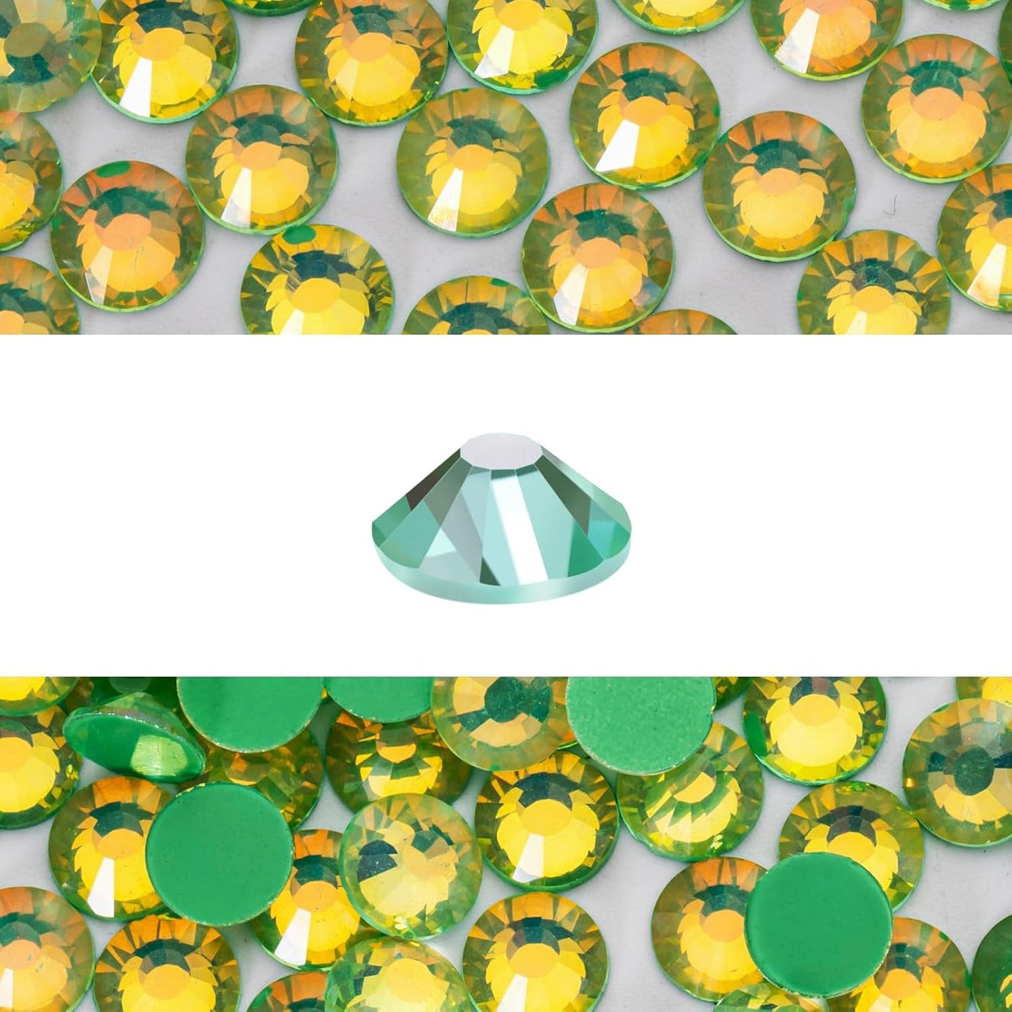 Novani 3000 Pieces Flatback Rhinestones Glass Round Gems F-Green Crystals for Nail Art DIY Crafts Clothes Shoes,SS16,3.8-4.0mm