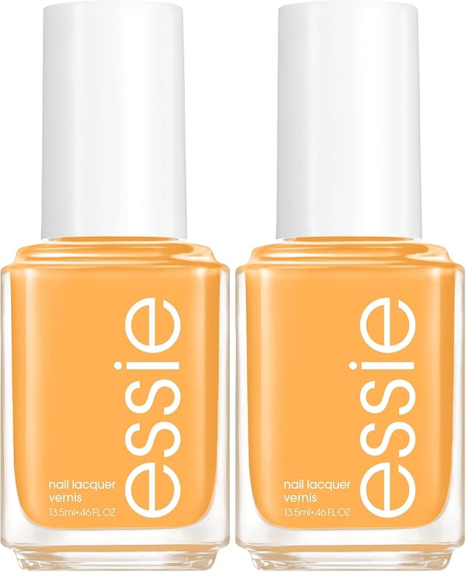 essie Salon-Quality Nail Polish, 8-Free Vegan, Bright Yellow, Check Your Baggage, 0.46 fl oz (Pack of 2)