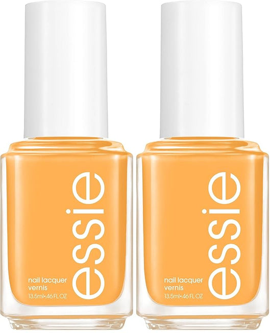 essie Salon-Quality Nail Polish, 8-Free Vegan, Bright Yellow, Check Your Baggage, 0.46 fl oz (Pack of 2)