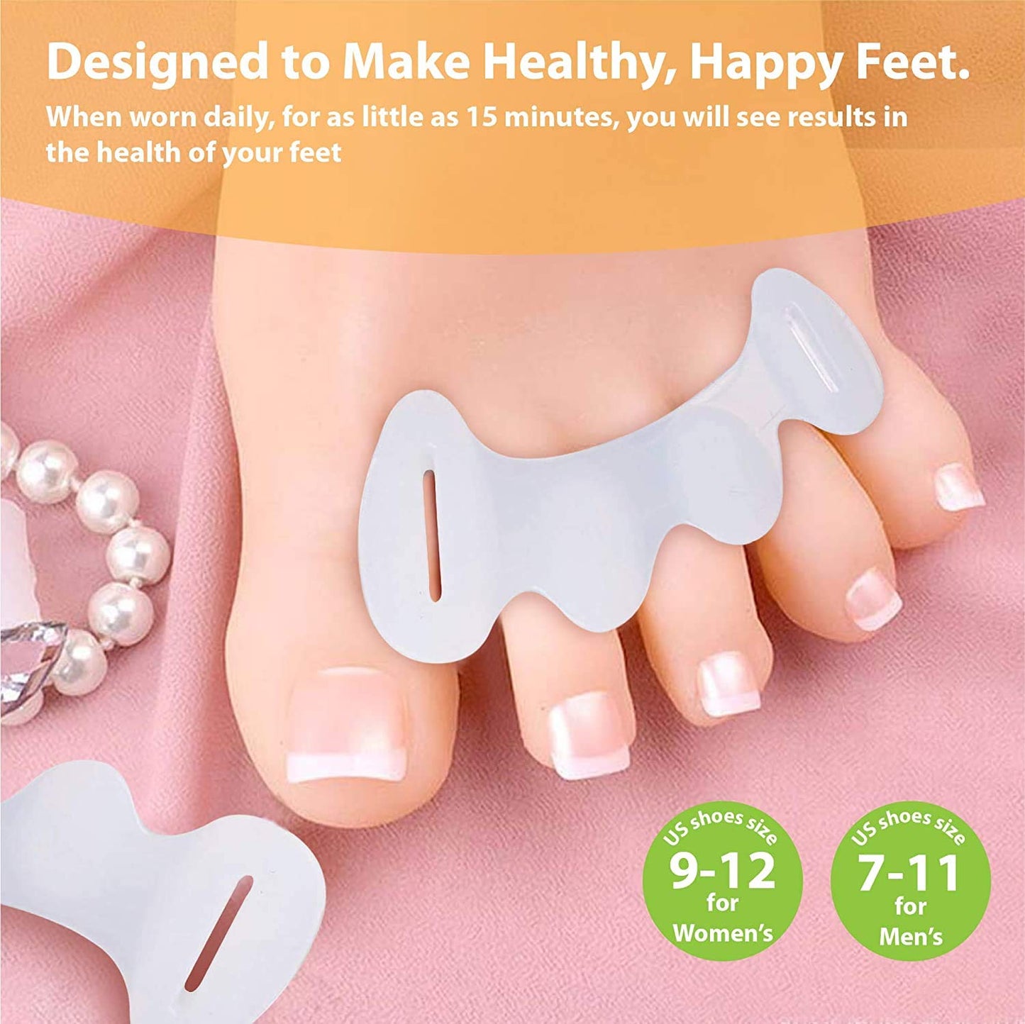 Toe Spacers Firm for Advanced Users - Toe Separators for Alignment, Toe Straightener for Foot Pain Relief, Silicone Bunion Corrector for Women Big Toe, Supports Foot Health