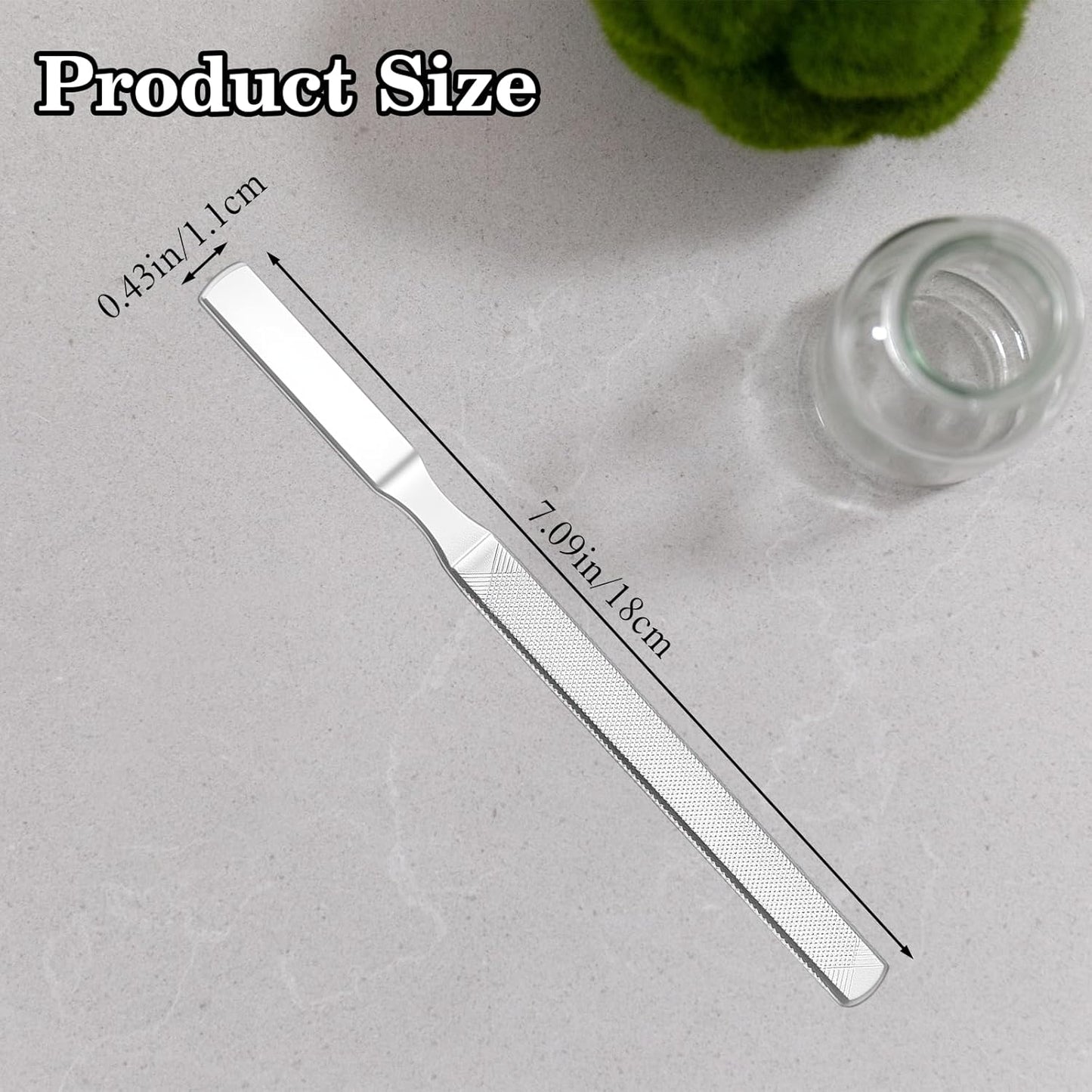 2 PCS Nail Files for Thick Nails, Stainless Steel 7” Long Filer for Men Women, Metal Fingernail Filing Durable Nail Care Tool (Silver)