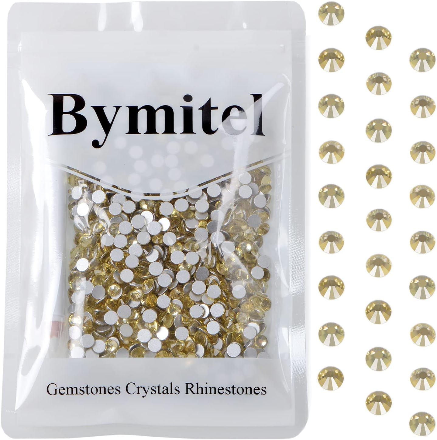 1440PCS Art Nail Rhinestones Non Hotfix Glue Fix Round Crystals Glass Flatback for DIY Jewelry Making with one Picking Pen (ss20 1440pcs, Jonquil)