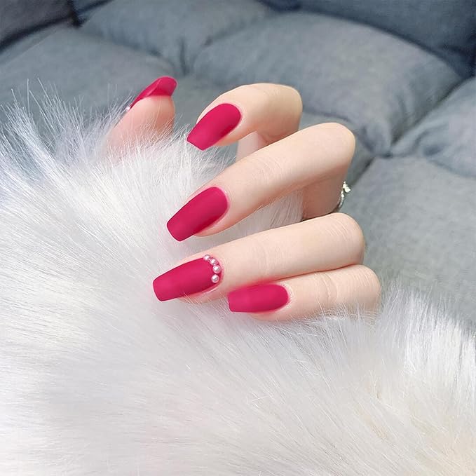 12ml Hot Pink Matte Nail Polish, Quick Dry Nail Lacquer for Nail Art Varnish, Mist Effect Matte Finish Velvet Nail Polish, 0.41 fl oz (Hot Pink, 0.41 fl oz)